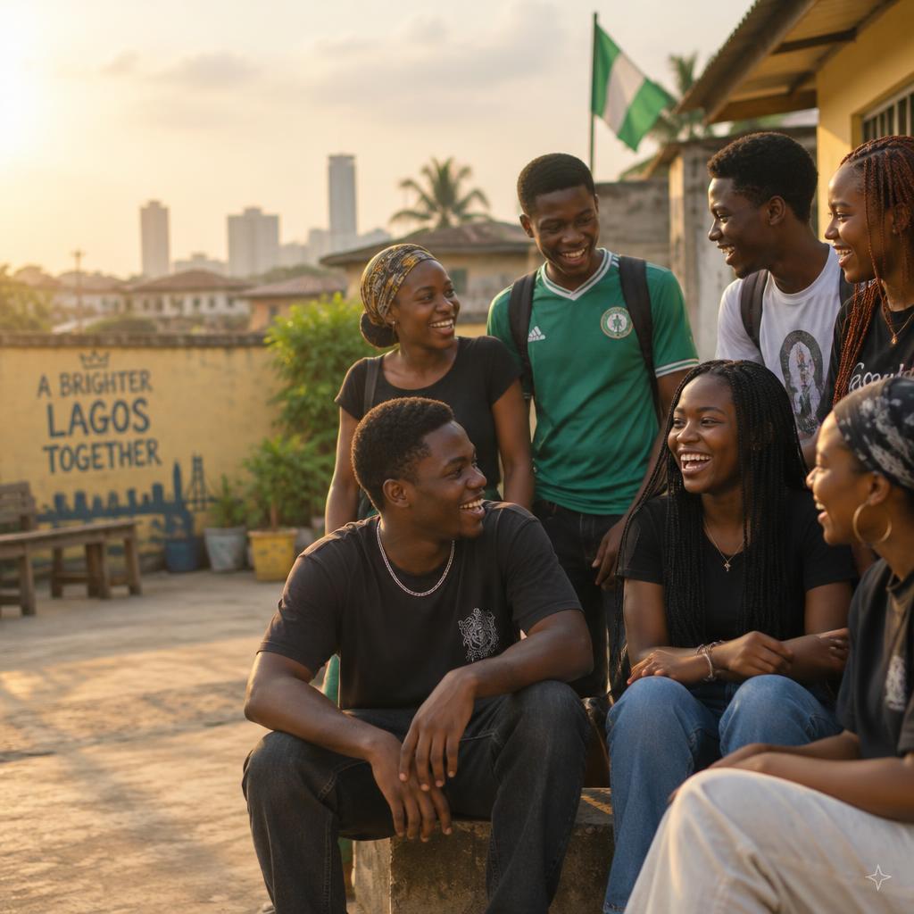 Young people gathered together in a community setting